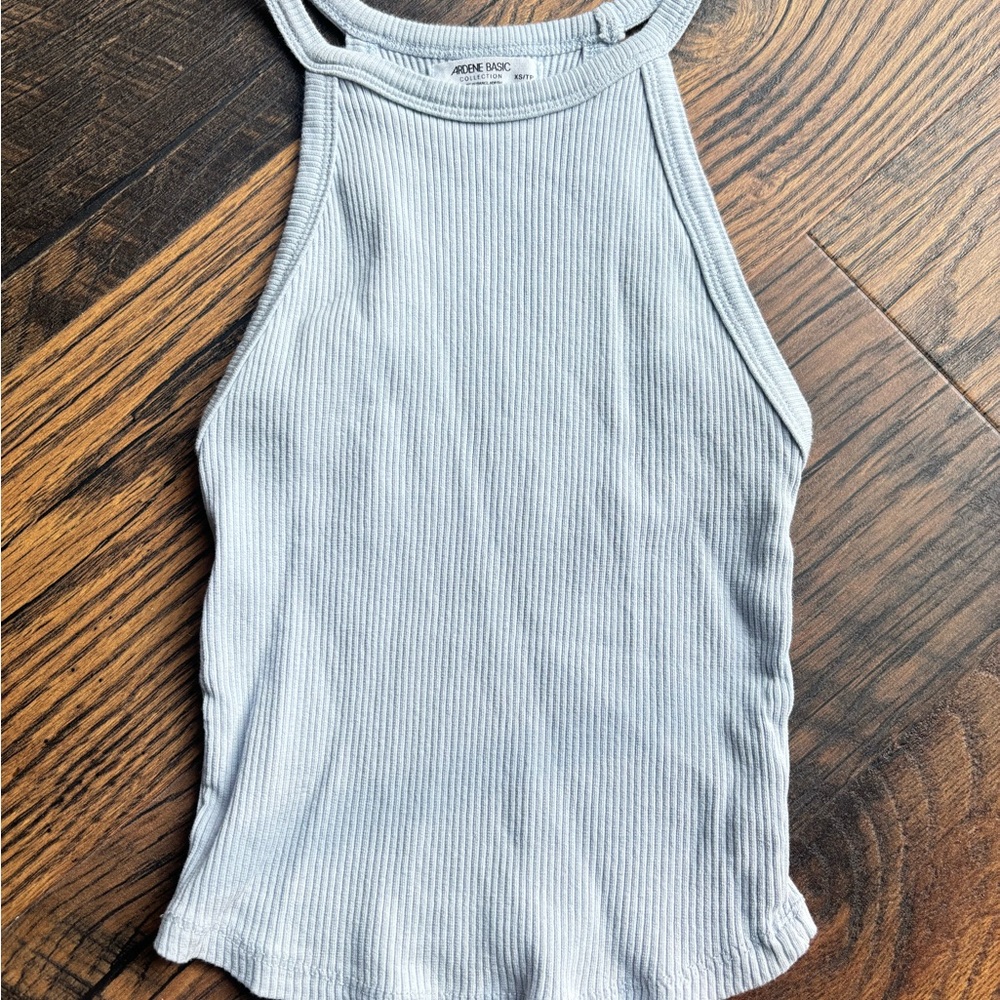 Ardene Light Blue Ribbed Fitted Tank Top